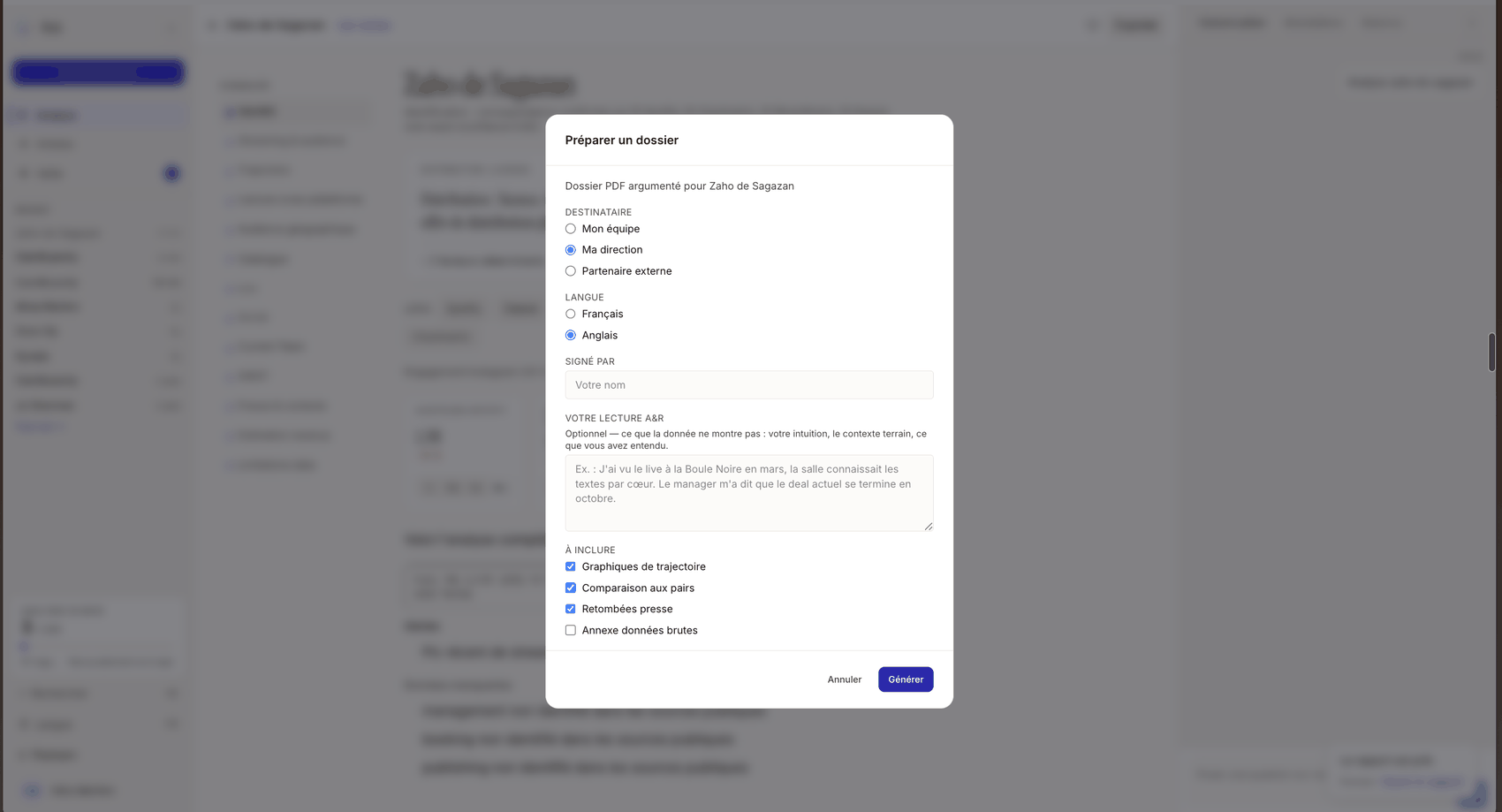 Moli, préparer un dossier PDF
